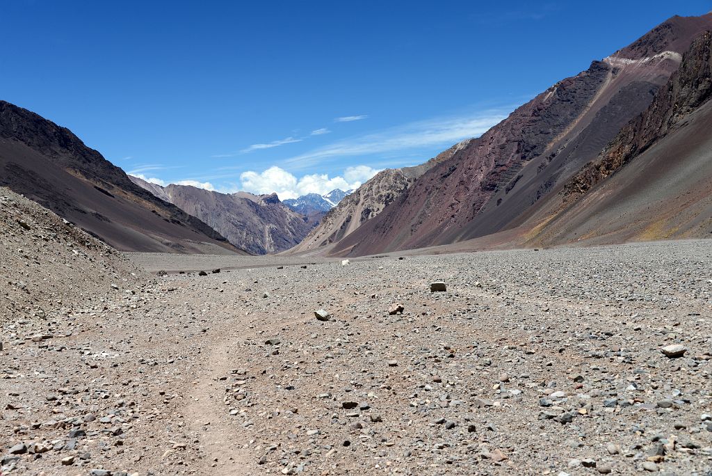 11 Trail Along The Flat Rough Horcones Riverbed On The Descent From Plaza de Mulas To Confluencia